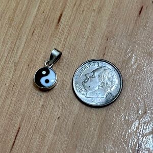 Enamel and Silver Yin & Yang pendant.